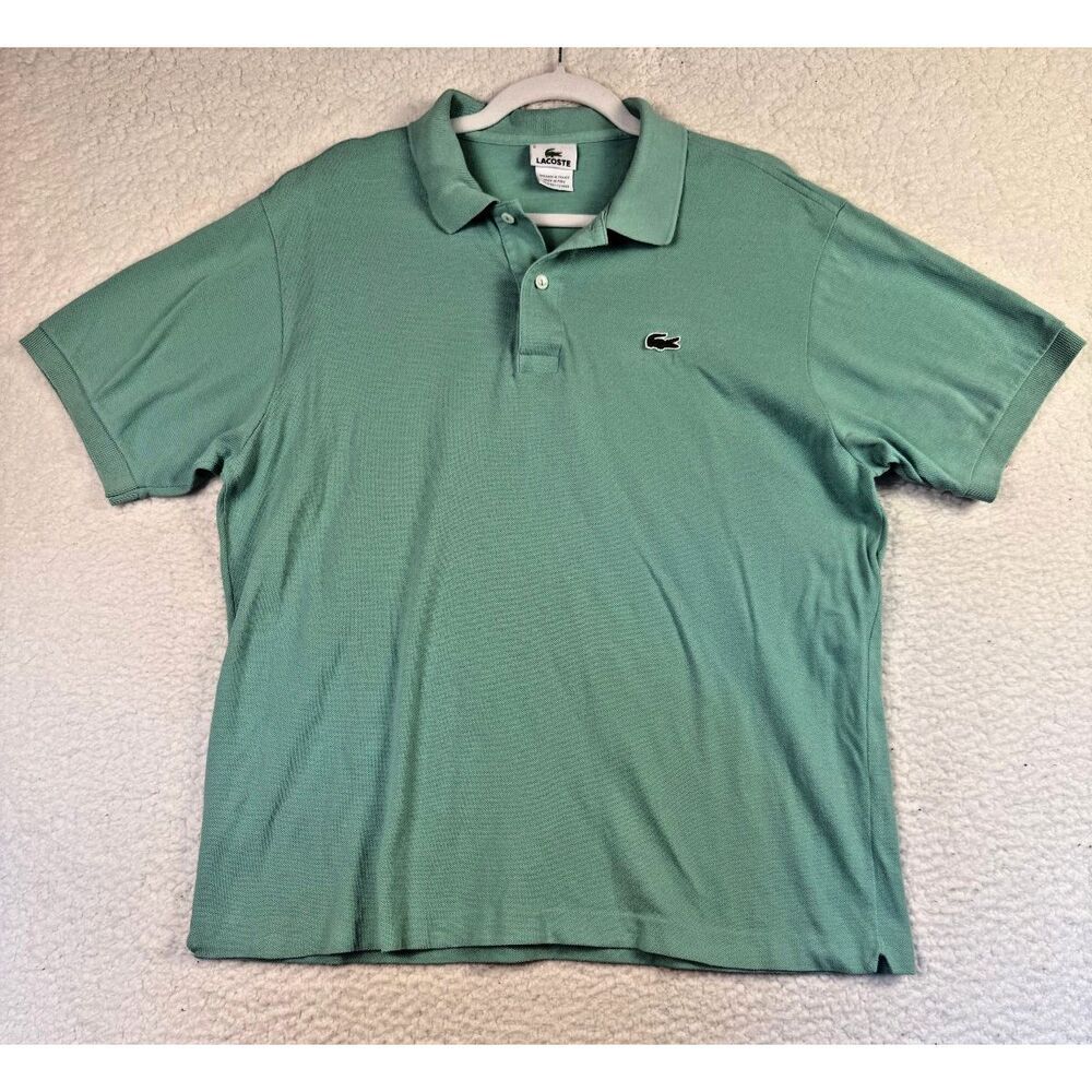Lacoste Polo Shirt Mens Extra Large Aqua Classic Fit Lightweight Preppy